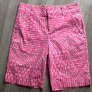 LILY PULITZER SIZE 2 BAMBOO STYLE RESORT FIT PINK/WHITE SHORTS